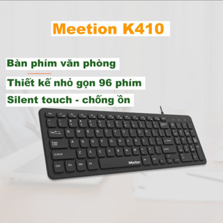 Bàn phím văn phòng chống ồn MeeTion K410 thiết kế Slim mỏng gọn 96 phím keycap gia công UV độ bền cao