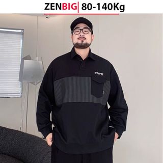 Áo Thu Đông Dài Tay Có Cổ ZENBIG Dàng Cho Người Béo Mập từ 80-140kg, Áo Polo Sweater Bigsize Nam