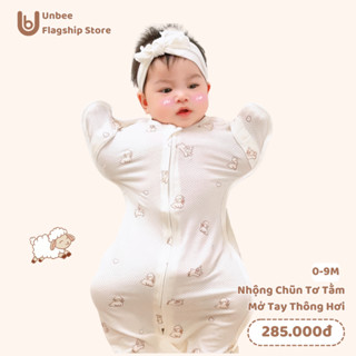 Nhộng Chũn Thông Hơi Mở Tay Thông Minh Unbee Chất Liệu Tơ Tằm Giúp Bé Ngủ Ngon, Tránh Giật Mình