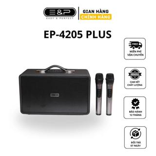 [E&P]Loa karaoke bluetooth EP-4205 PLUS, Kèm 2 Micro Cao Cấp Chống Hú, Hát Karaoke Cực Hay,  Dãy Đèn Led RGB Sống Động