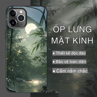 Ốp Lưng IPHONE 11, 11 PRO, 11 PRO MAX Mặt kính sáng bóng, cao cấp Họa tiết phong cảnh