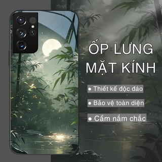 Ốp Lưng SAMSUNG GALAXY S21 ULTRA Mặt kính sáng bóng, cao cấp Họa tiết phong cảnh