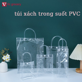 Túi xách mua sắm bằng nhựa PVC trong suốt chống thấm nước cao cấp tiện lợi, Chịu tải mạnh