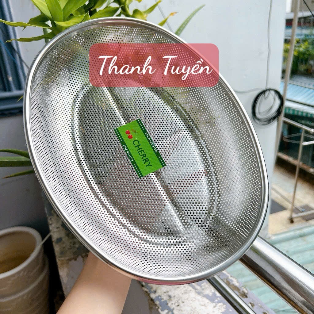 Rổ lưới oval inox lưới nhỏ tiện dụng