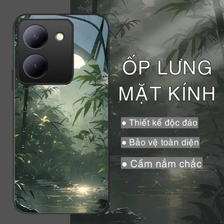 Ốp Lưng VIVO Y36 Mặt kính sáng bóng, cao cấp Họa tiết phong cảnh