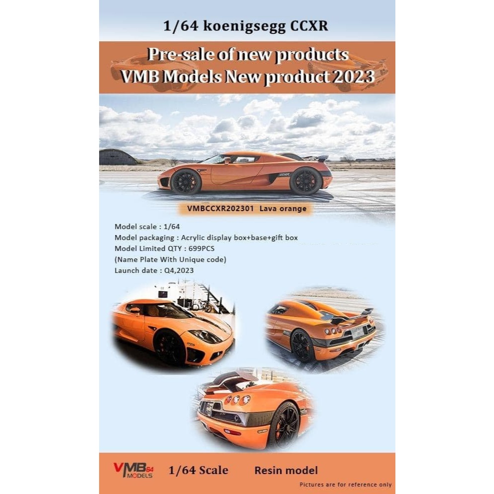 MÔ HÌNH 1:64 VMB - Koenigsegg CCXR Lava Orange