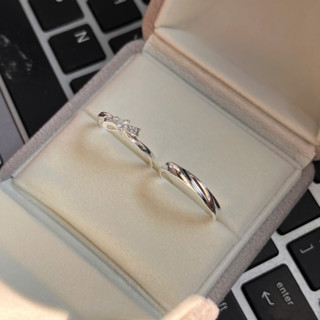 Nhẫn đôi nhẫn cặp nam nữ bạc s925 nơ tình yêu phong cách Hàn Quốc Cá Jewelry NĐ94