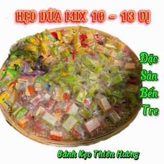 Kẹo dừa Bến Tre 1Kg MIX 13 - 15 VỊ ngọt ÍT mềm DẺO