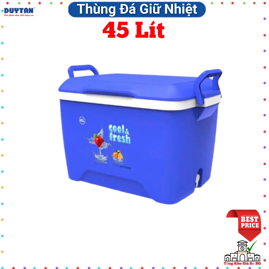 💥Thùng Đá 45 DUY TÂN Nhựa PP, Công Nghệ PU foam, Giữ Lạnh Đến 24 giờ💥Tổng Kho Giá Rẻ SG💥