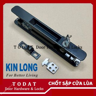   KINLONG  Chốt Âm Tự Sập màu ĐEN Cửa Lùa Nhôm XingFa hệ 55  Có chìa  Không chìa  