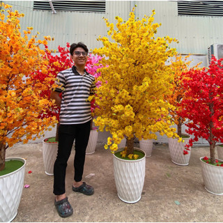 CÂY MAI GIẢ, ĐÀO GIẢ NGÀY TẾT [TẶNG DÂY ĐÈN 5M +SET 6 THẺ ĐẦU LÂN TREO] ( Ship Hỏa Tốc Liên Hệ  Làm Cây THEO YÊU CẦU )