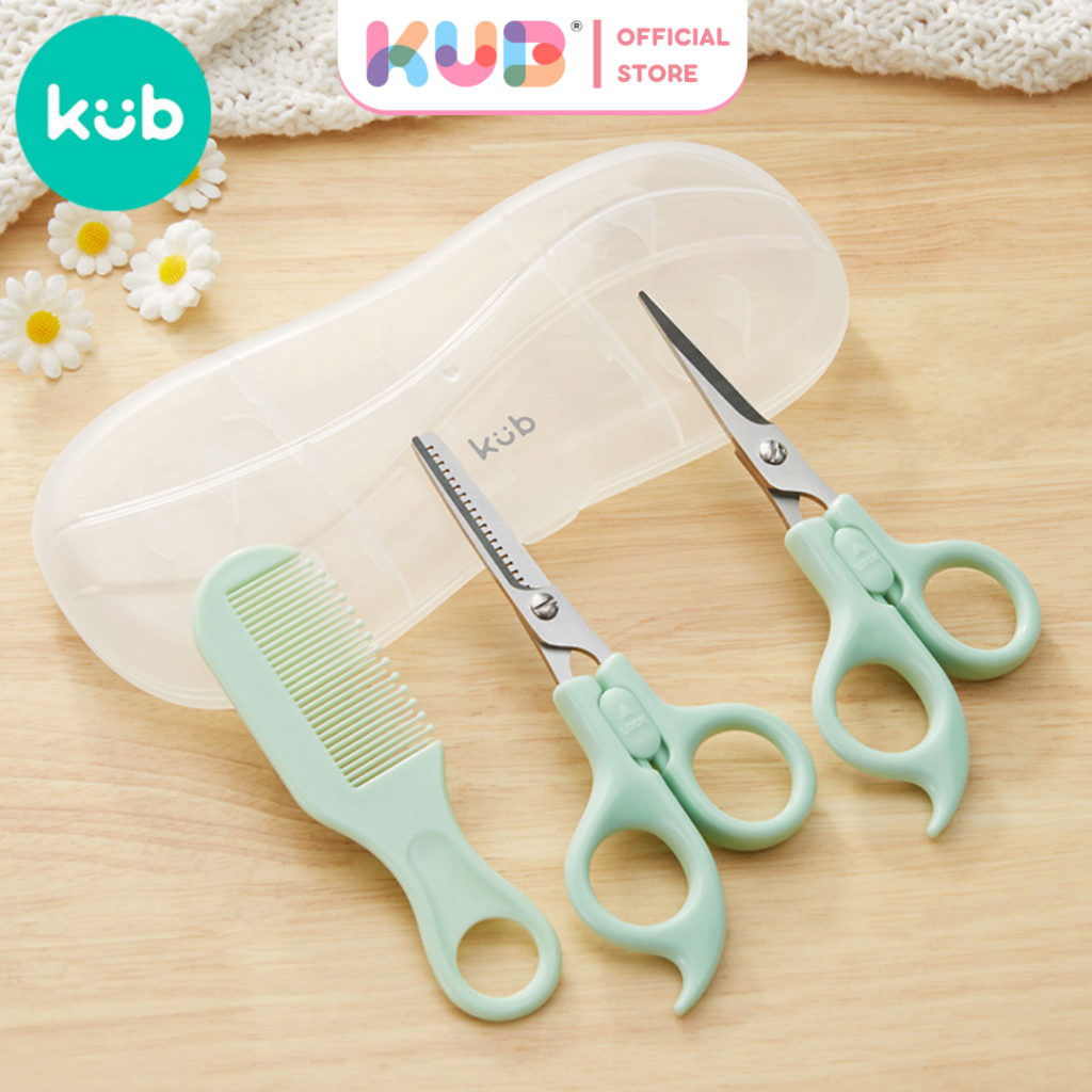 Bộ 3 Kéo Cắt Tóc KUB Tại Nhà Bộ Dụng Cụ Kéo Cắt Tóc Làm Tóc Tỉa Tóc Cao Cấp An Toàn Cho Bé