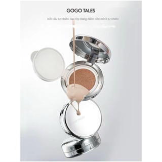 [GOGO TALES] Phấn nước Cushion Gogotales vỏ bạc tráng gương kèm lõi thay thế và túi nhung (GT524)