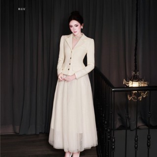 Lori Blazer | Áo khoác dạ nữ thiết kế sang trọng H.I.U Fashion | vải text hàn ánh nhũ cao cấp thanh lịch HIU design