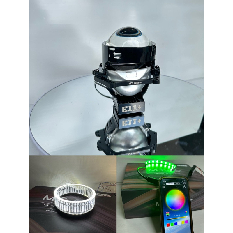 ComBo Bi Cầu E11+ Viền Đen 70W Kèm Dây mắt quỷ app + Vòng 3D Lắp Đặt Oto Và Xe Máy ( Bảo Hành 24 Thá