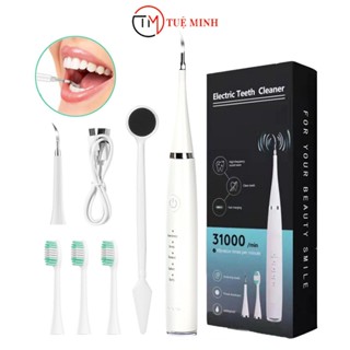 Combo bàn chải điện + Lấy cao răng E156C1 giúp Loại bỏ vết bẩn trên bề mặt răng hiệu quả, máy làm sạch răng đa chức năng