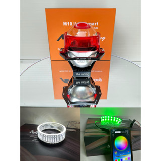 ComBo Bi Cầu M10 V4  Kèm Led Mắt Quỷ App + Vòng 3D Trắng Công Xuất 70W Lắp cho Oto Và Xe Máy ( Bảo Hành 24 Tháng )