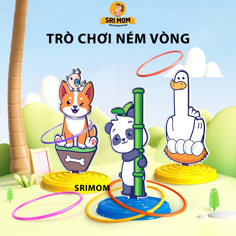 Trò Chơi Ném Vòng Chóp Hình Con Vật Ngộ Nghĩnh Nhiều Màu, Bộ Trò Chơi Thảy Vòng Cho Bé Giải Trí, Luyện Khéo Tay Tinh Mắt