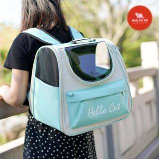 Balo cho chó mèo thú cưng Hudy Pet VN - Balo vận chuyển chó mèo Hello Cat