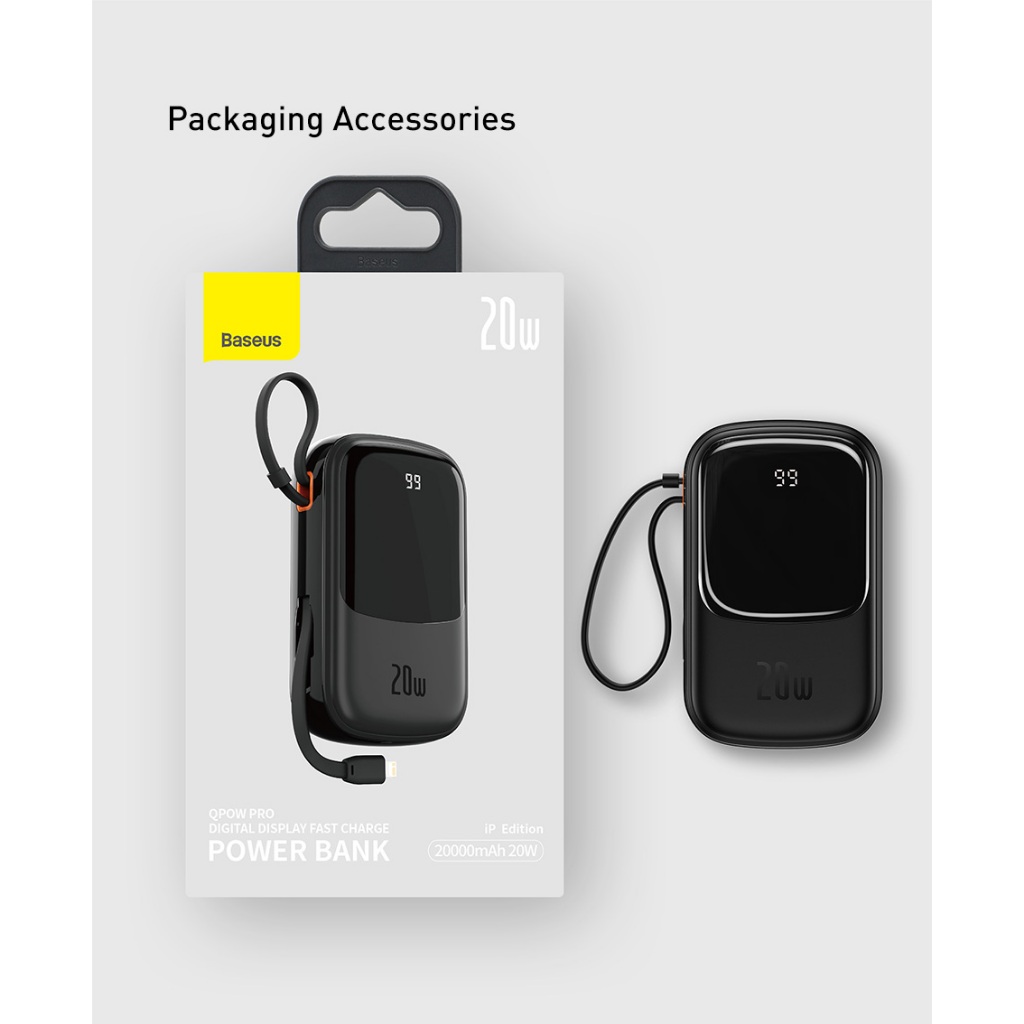 Sạc dự phòng 20000mAh 20W Baseus Qpow Pro Digital Display Fast Charge Power Bank (PPQD2-20i) -Bảo Hành 6 tháng | BigBuy360 - bigbuy360.vn