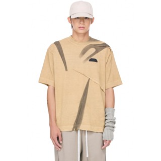 Áo thun nam tay ngắn may đắp vải washed - BEUTER Light Brown Wrinkled T-Shirt