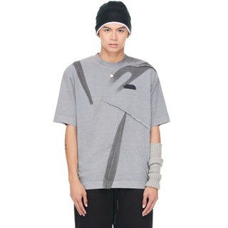 Áo thun nam tay ngắn may đắp vải washed - BEUTER Grey Silver Wrinkled T-Shirt