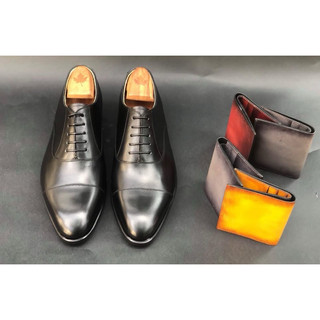 Giày Oxford Cap Toe - Phom D - Da bê Ý - Đế khâu Blake