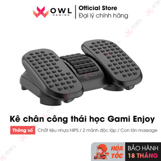 Kê chân công thái học Gami Enjoy (Hàng chính hãng) - Kê chân văn phòng kèm con lăn massage