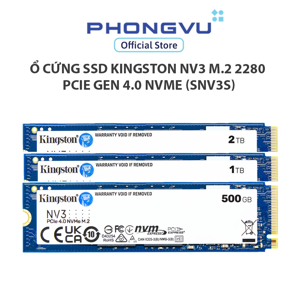 Ổ cứng SSD Kingston NV3 M.2 2280 PCIe Gen 4.0 NVMe (SNV3S) - Bảo hành 60 tháng