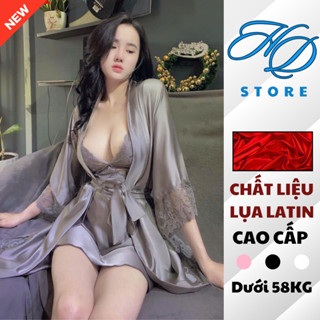 [Hoả Tốc HCM] Đầm Ngủ Cao Cấp Áo 2 Dây Kèm Choàng Lụa Latin Váy Ngủ Freesize 40-58kg C2 - HD STORE