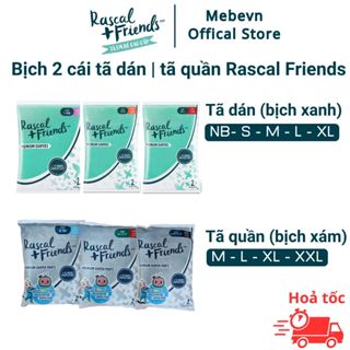 Bịch 2 miếng trải nghiệm bỉm tã cao cấp New Zealand Rascal Friends và Rascal Cocomelon bản giới hạn