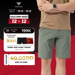 Quần Short Gió Nam Musland Quần Short Vải Gió Cao Cấp, Thoải Mái, Quần Short Chuẩn From QS23001