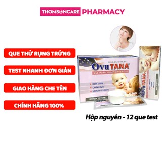 Hộp 12 Que canh rụng trứng OVUTANA, test thử trứng Ovu tana nhanh, tìm thời điểm trứng rụng
