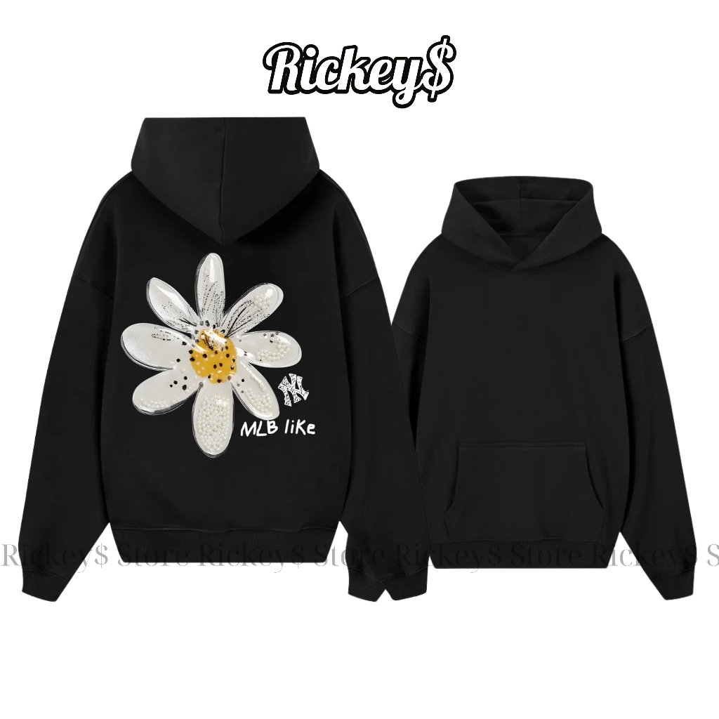 Áo Hoodie MLB Floral Daisy MLB Like - Chất Liệu Vải Nỉ Bông Cao Cấp - Form Rộng - Rickey$.
