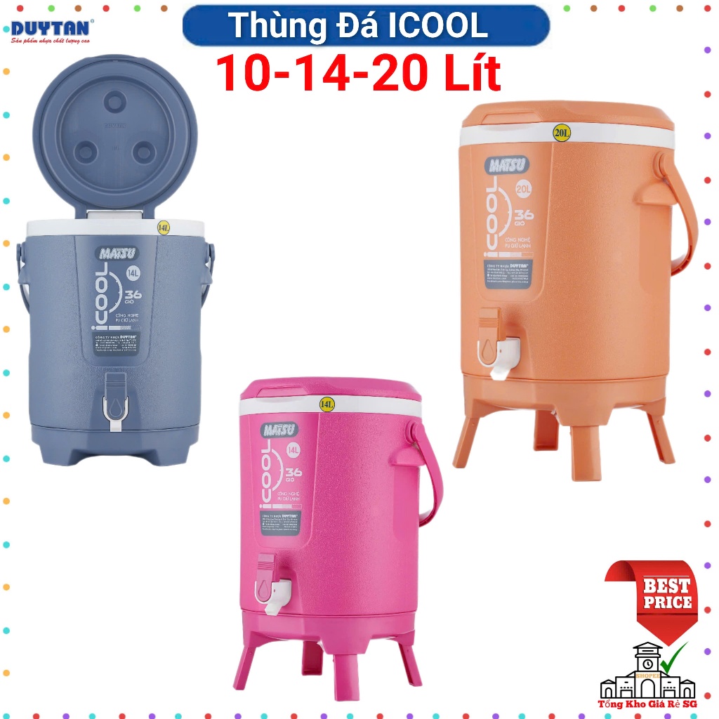 💥RẺ NHẤT💥 Bình Đá icool Duy Tân 10-14-20 Lít - GIAO MÀU NGẪU NHIÊN 💥Tổng Kho Giá Rẻ SG💥