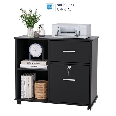 Tủ Hồ Sơ, Tài Liệu 2 Ngăn Kéo Có Khóa, Bánh Xe Di Chuyển SIB Decor HS77