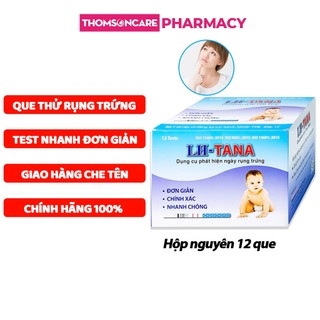  Que thử rụng trứng LH tana - Hộp 12 que canh trứng rụng phát hiện thụ thai sớm test nhanh 