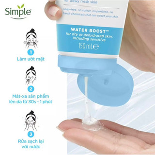 Sữa Rửa Mặt Simple Refreshing Facial Wash 150ml-Da Dầu Mụn, Nhạy Cảm (Mẫu mới)