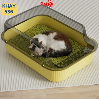 Khay vệ sinh cho mèo, chậu cát mèo có vòm chống văng cát cho mèo vừa và lớn đến 7.5kg