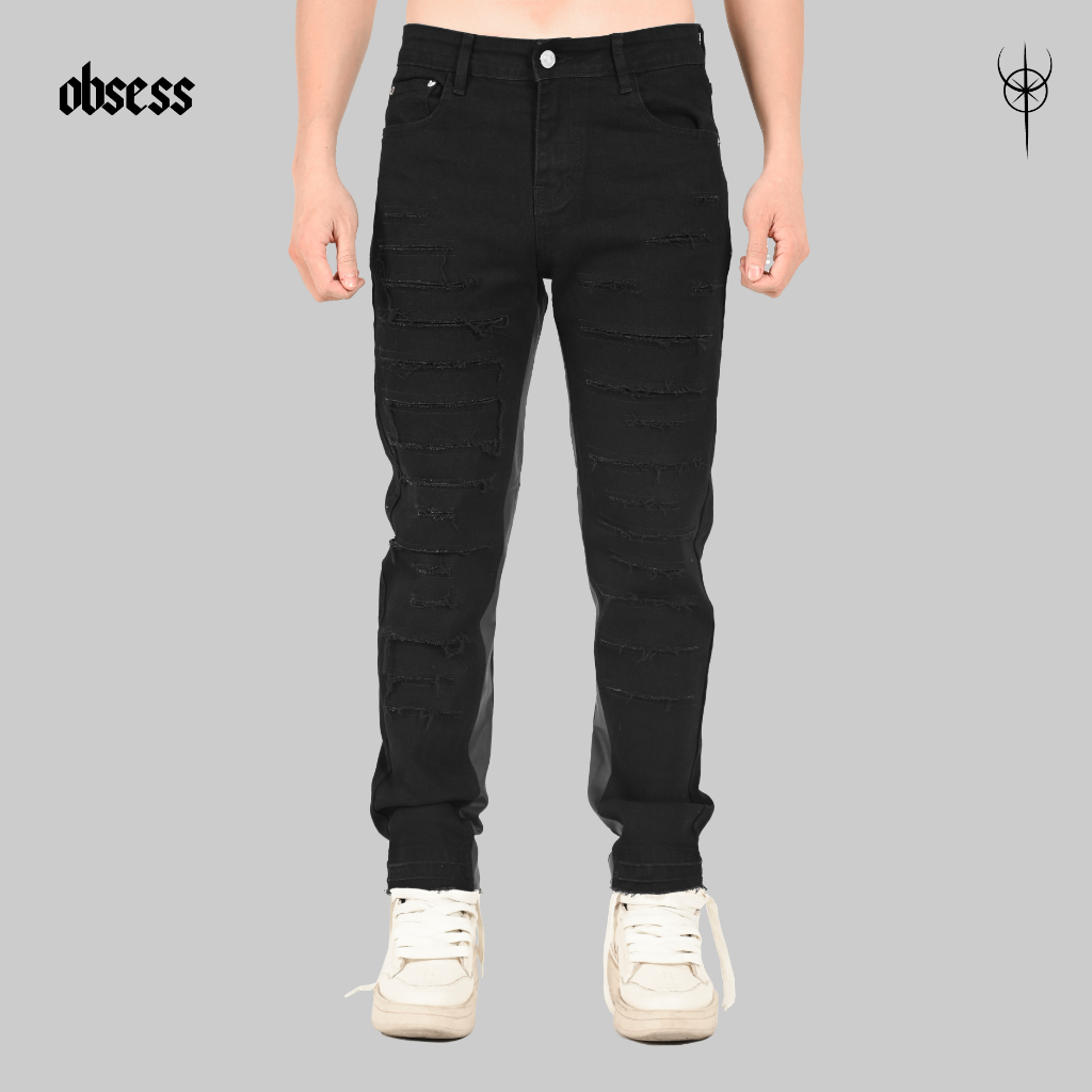 Quần jean rách phối wax Obsess brand TORN WAX JEAN