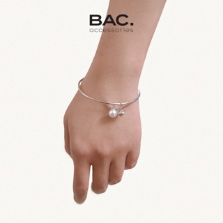 Kiềng tay ngọc trai hoa sen, vòng tay Lotusray - Bạc Accessory