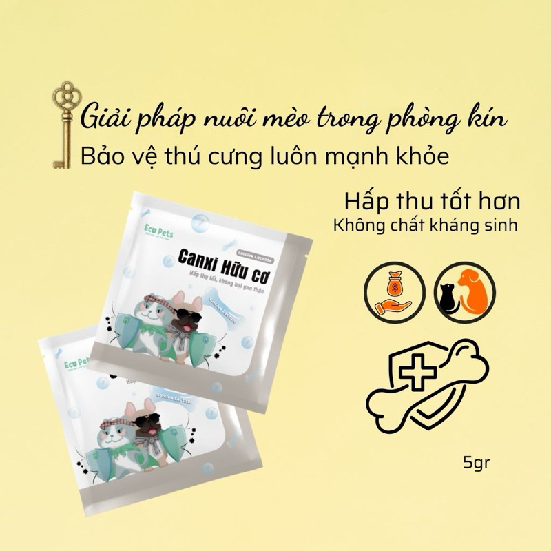 Canxi Hữu Cơ Ecopets – Cho Khung Xương Chắc Khỏe - Bột Dinh Dưỡng B glucan Tăng Đề Kháng & Vị Giác