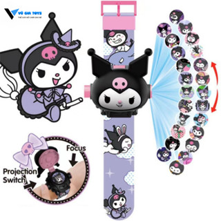 Đồng hồ Đeo Tay Chiếu Hình 3D Kuromi, Melody, Hello Kitty Dễ Thương Cho Bé Kèm 24 Hình Chiếu Có Hiển Thị Ngày Giờ Cho Bé