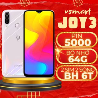 Điện thoại vsmart joy 3, điện thoai chính hãng kèm đầy đủ phụ kiện, máy đien thoại giá rẻ pin trâu
