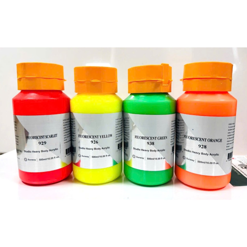 [ SUNWAYART ] Màu Acrylic Sunway + Acrylic Phát Quang  Sunway 500ml đầu vòi