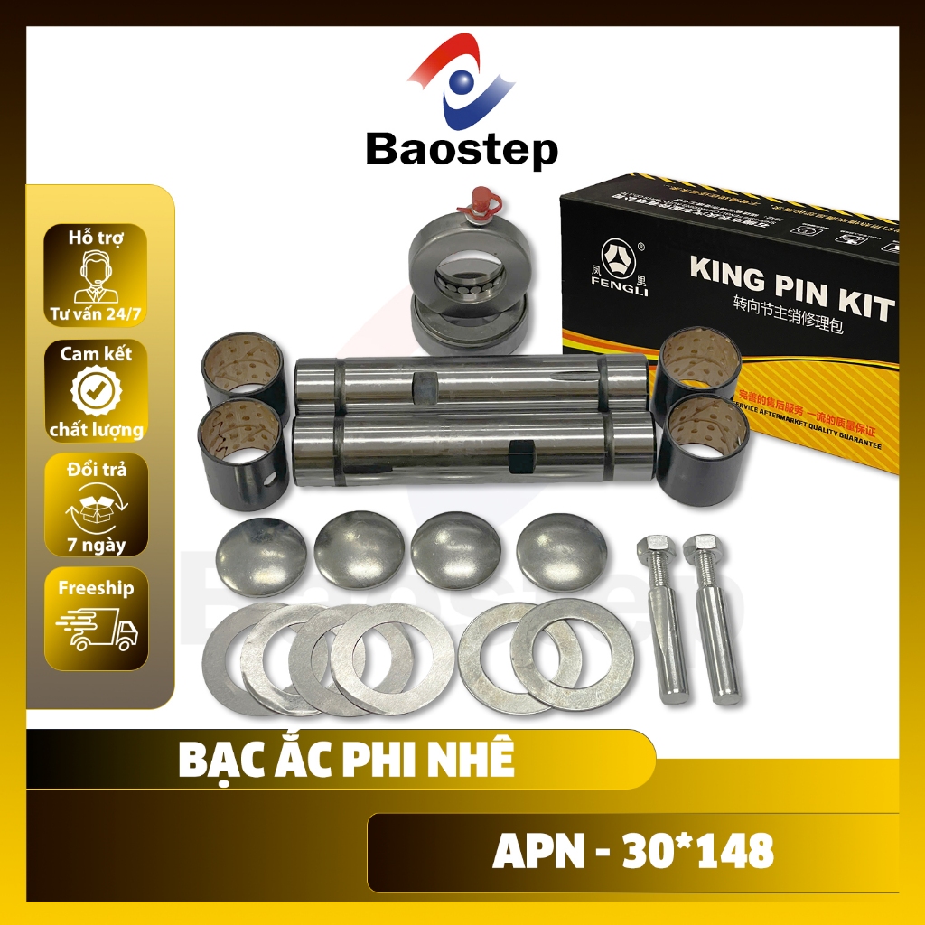 Bộ ắc phi dê thân Pi 30*148mm, lưng bạc F34, Bộ ắc phi nhê (trục đứng)