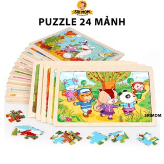 Tranh Ghép Gỗ 24 Mảnh Nhiều Chủ Đề Hoạt Hình Cho Bé - Đồ Chơi Xếp Hình Puzzle Giúp Bé Phát Triển Thông Minh