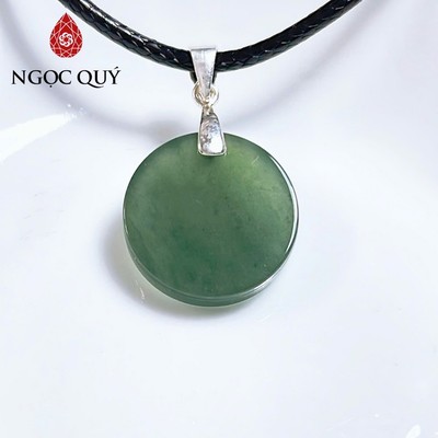 Mặt dây chuyền cẩm thạch - Dây chuyền vô sự bài hình tròn cẩm thạch A - phỉ thúy lam ngọc type A  - Ngọc Quý