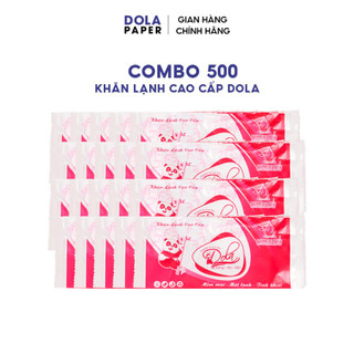  Combo 500 cái - khăn lạnh gấu trúc đỏ Dola vải cotton mềm mại không cồn không paraben cho nhà hàng quán ăn 