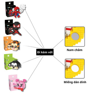 Bộ Mô Hình Lắp Ráp Lego mini 3D Hoạt Hình Đáng Yêu Đồ Chơi Xếp Hình Cho Bé